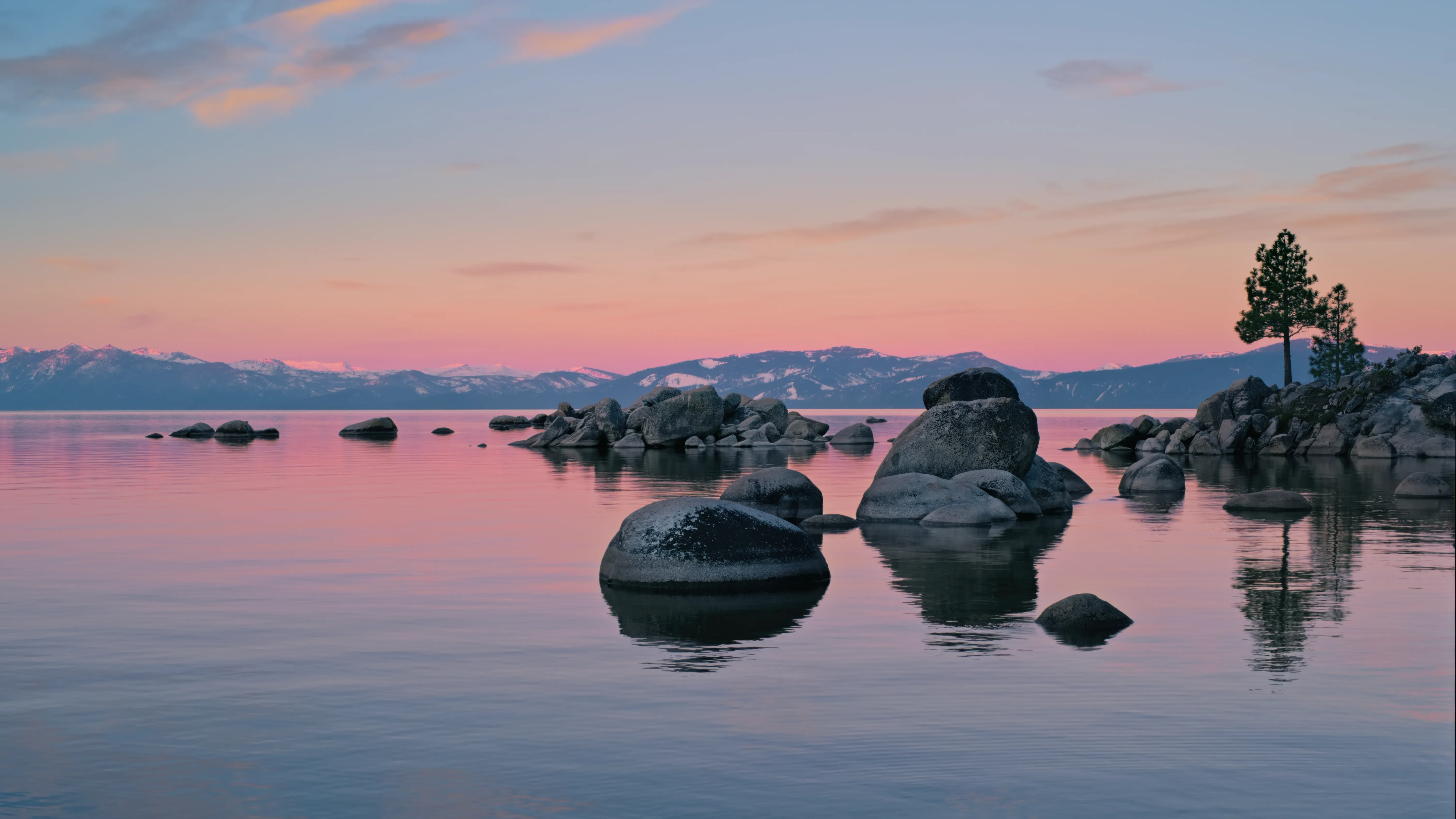 Tahoe beach at dawn